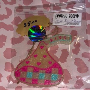 Pink and Teal Kiss-Shaped Air Freshener/sugar kissed vanilla scented